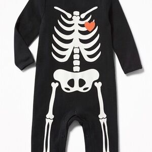 Black Skeleton Onesie with Heart